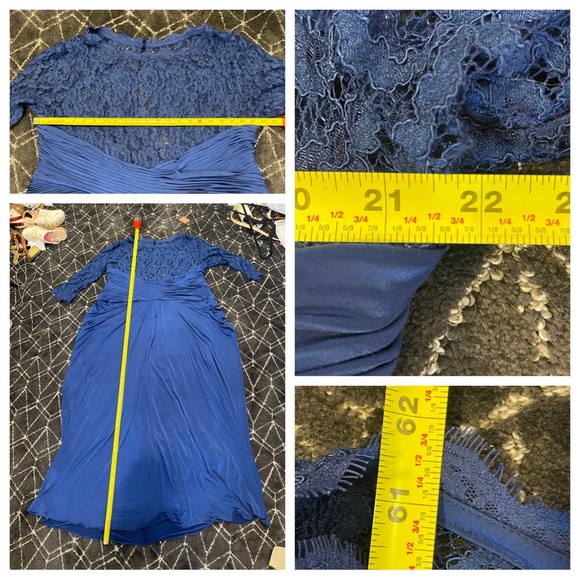 NWT! Adrianna Papell navy lace gown - Picture 6 of 10